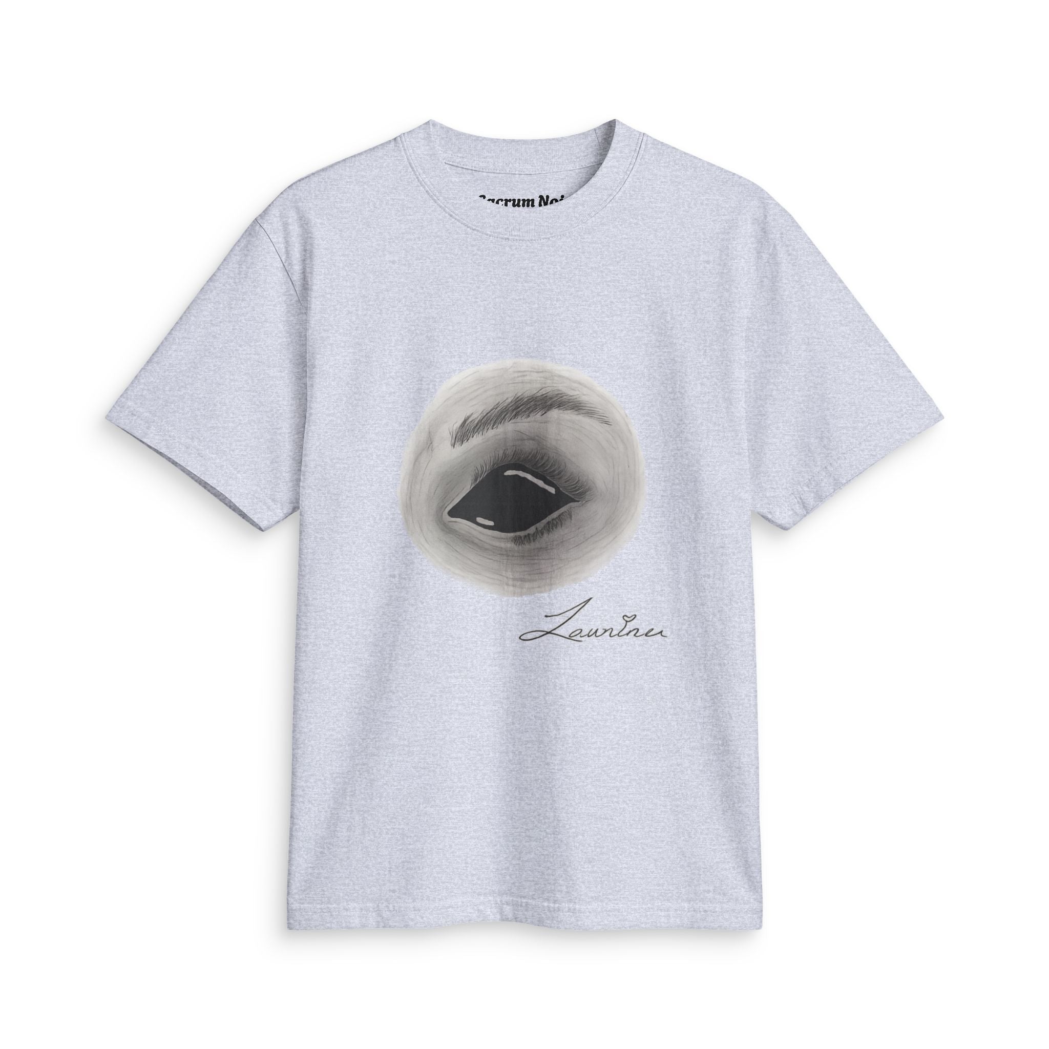 T-Shirt — Monochrome Lip Art Tee with 'London Poetry' Script