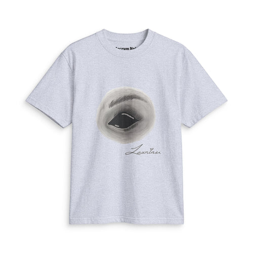T-Shirt — Monochrome Lip Art Tee with 'London Poetry' Script