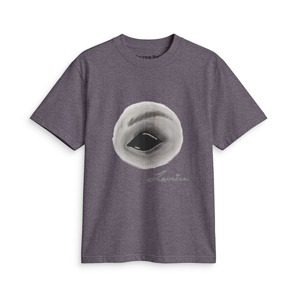 T-Shirt — Monochrome Lip Art Tee with 'London Poetry' Script