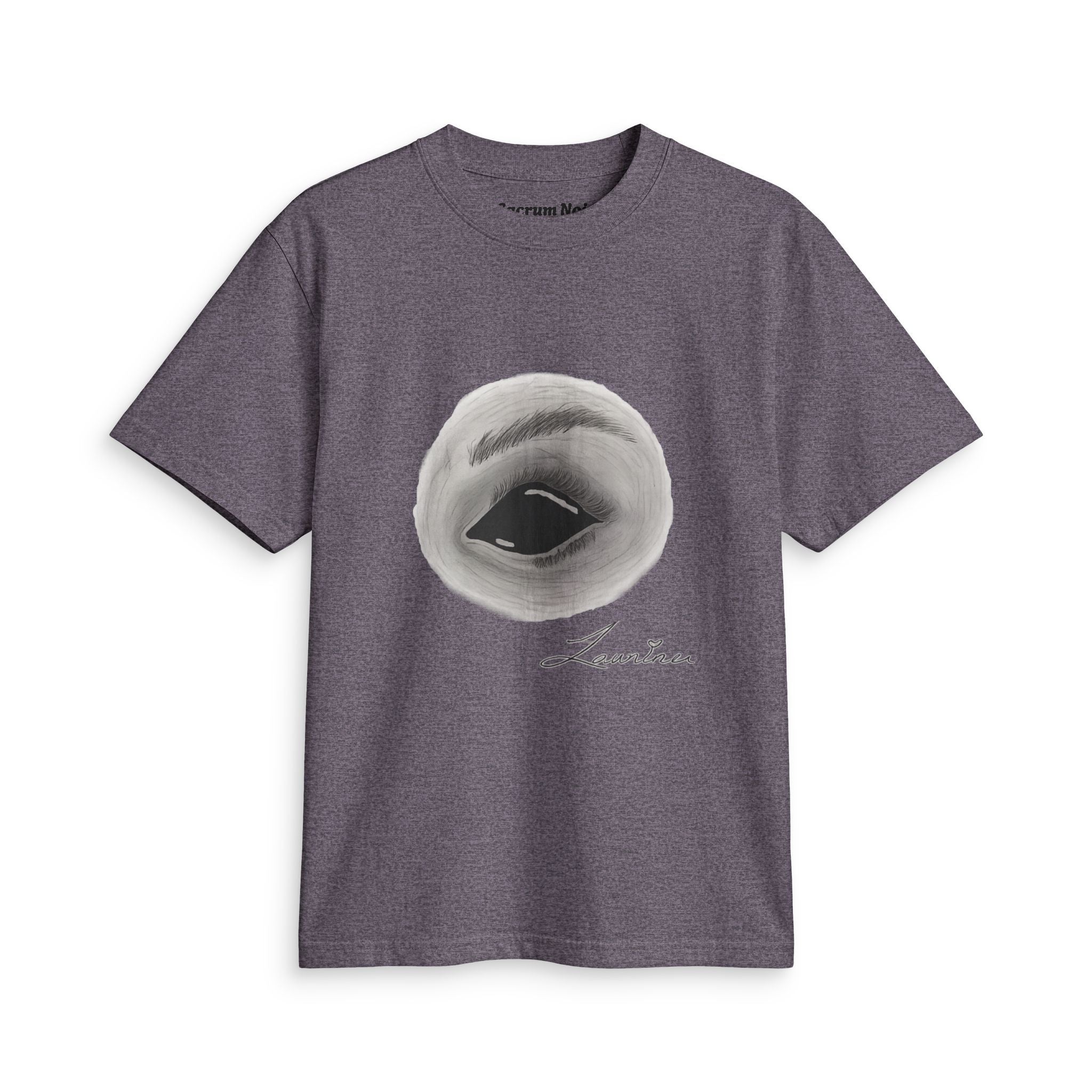 T-Shirt — Monochrome Lip Art Tee with 'London Poetry' Script